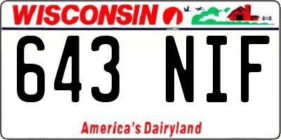 WI license plate 643NIF