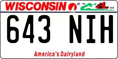 WI license plate 643NIH