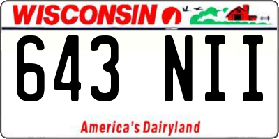 WI license plate 643NII