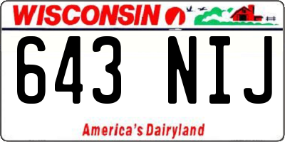 WI license plate 643NIJ