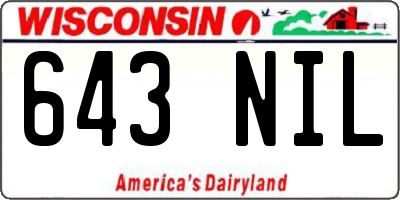 WI license plate 643NIL