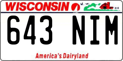 WI license plate 643NIM
