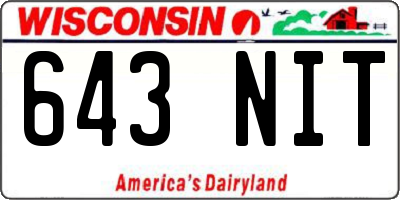 WI license plate 643NIT