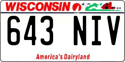WI license plate 643NIV
