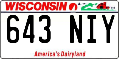 WI license plate 643NIY