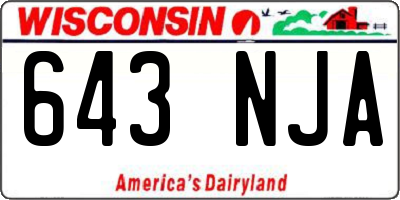 WI license plate 643NJA