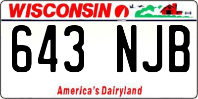WI license plate 643NJB