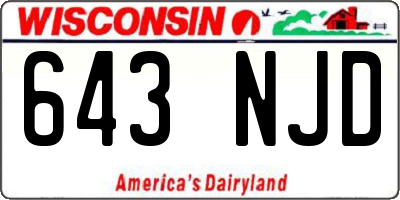 WI license plate 643NJD