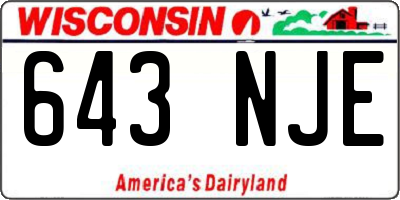 WI license plate 643NJE