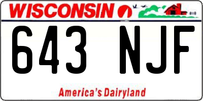 WI license plate 643NJF