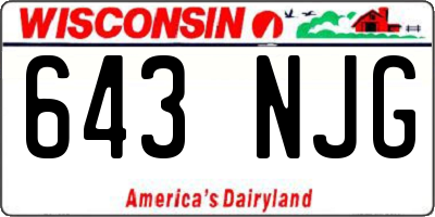 WI license plate 643NJG