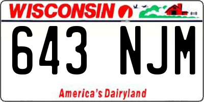 WI license plate 643NJM