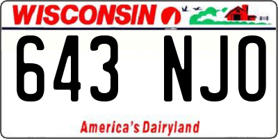 WI license plate 643NJO