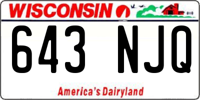 WI license plate 643NJQ