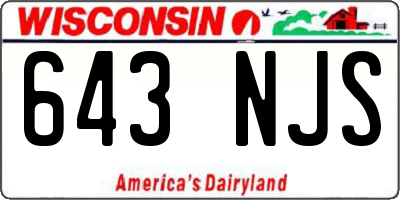 WI license plate 643NJS