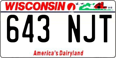 WI license plate 643NJT