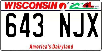 WI license plate 643NJX