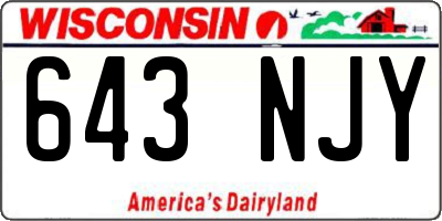 WI license plate 643NJY