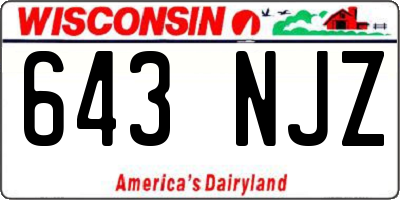 WI license plate 643NJZ
