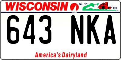 WI license plate 643NKA