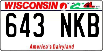 WI license plate 643NKB