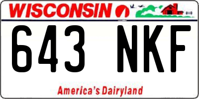 WI license plate 643NKF