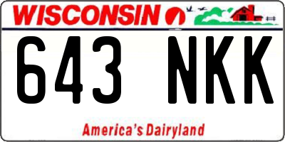 WI license plate 643NKK