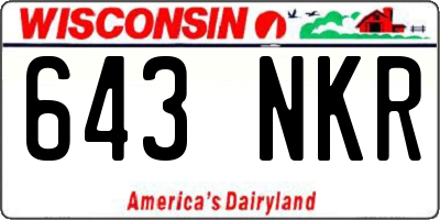 WI license plate 643NKR