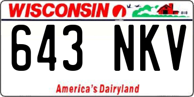 WI license plate 643NKV