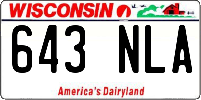 WI license plate 643NLA