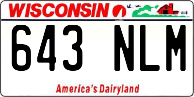 WI license plate 643NLM