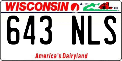 WI license plate 643NLS