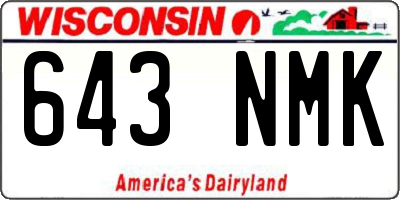 WI license plate 643NMK