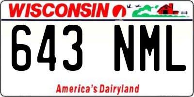 WI license plate 643NML