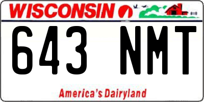 WI license plate 643NMT
