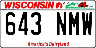 WI license plate 643NMW