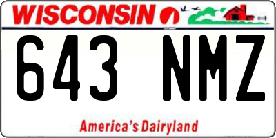 WI license plate 643NMZ