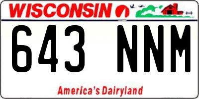 WI license plate 643NNM