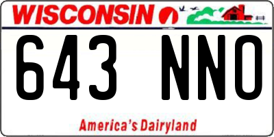 WI license plate 643NNO