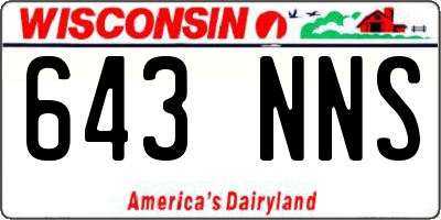 WI license plate 643NNS