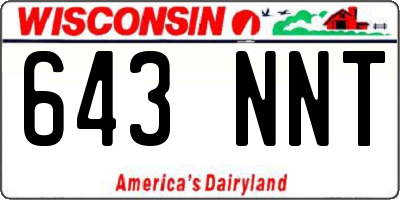 WI license plate 643NNT