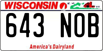 WI license plate 643NOB