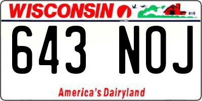 WI license plate 643NOJ