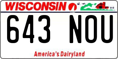 WI license plate 643NOU