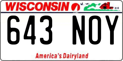 WI license plate 643NOY