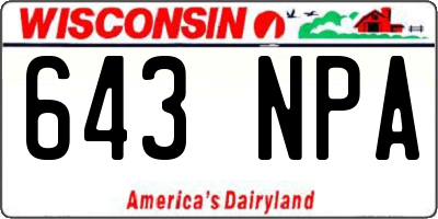 WI license plate 643NPA