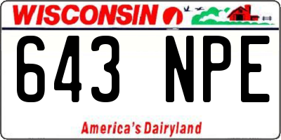 WI license plate 643NPE