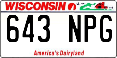WI license plate 643NPG