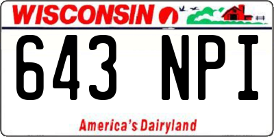 WI license plate 643NPI