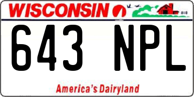 WI license plate 643NPL